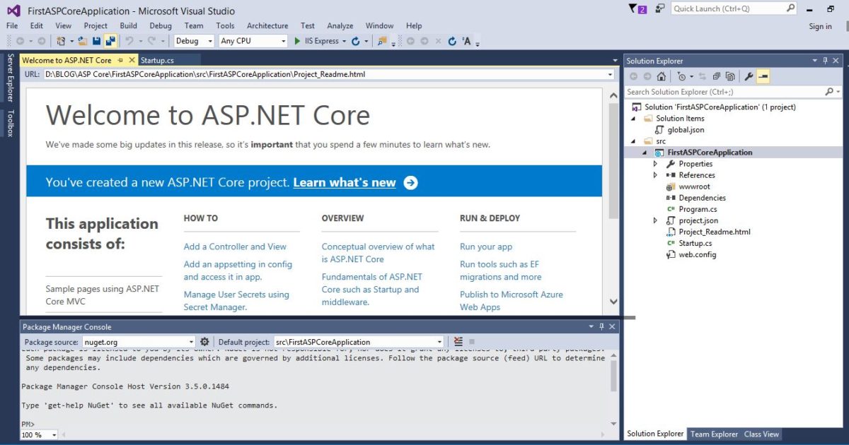 ASP.NET Core: My First New Project | ASP.NET Core