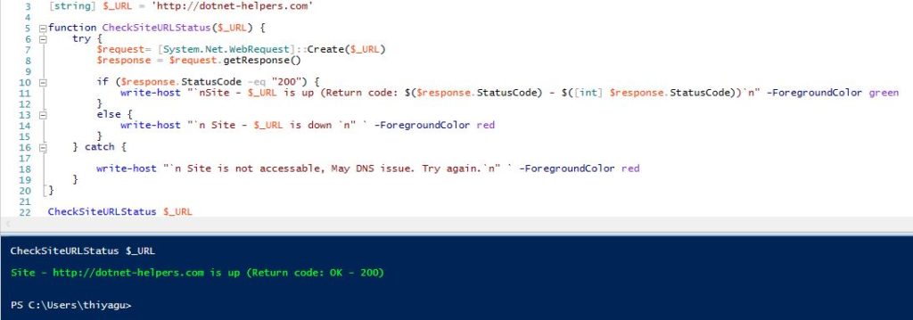 How to check response code from a website using PowerShell | PowerShell ...