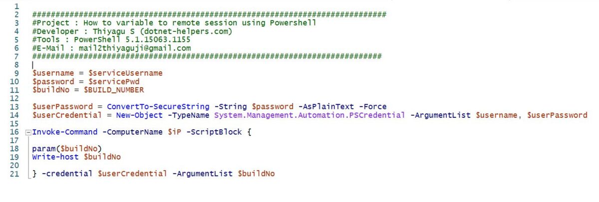 Using a local variable in a remote PowerShell session | Dotnet Helpers