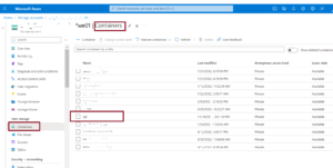 Create a Container in an Azure Storage Account