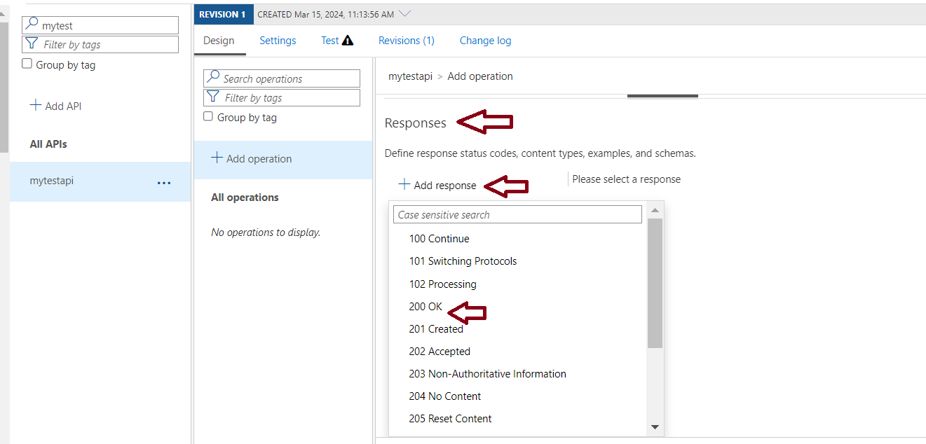 Azure APIM mock API responses