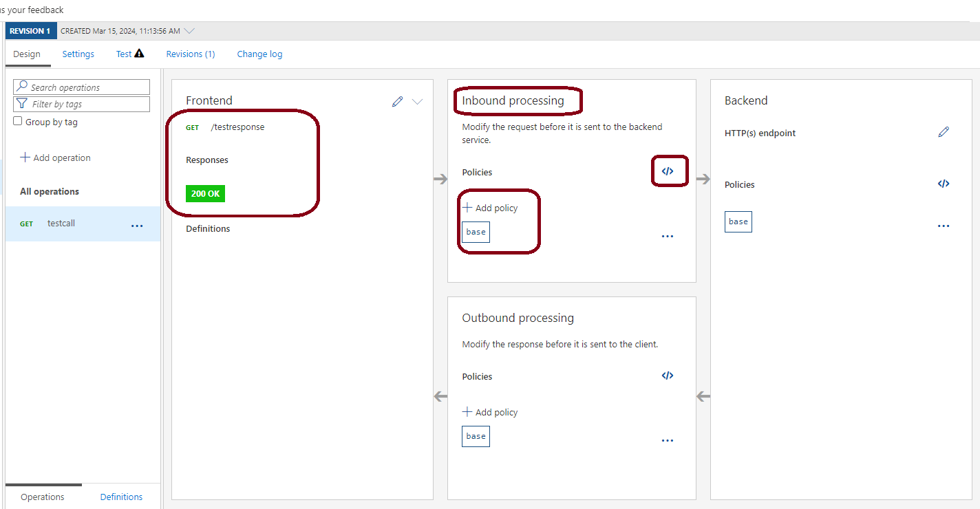 Azure APIM mock API responses